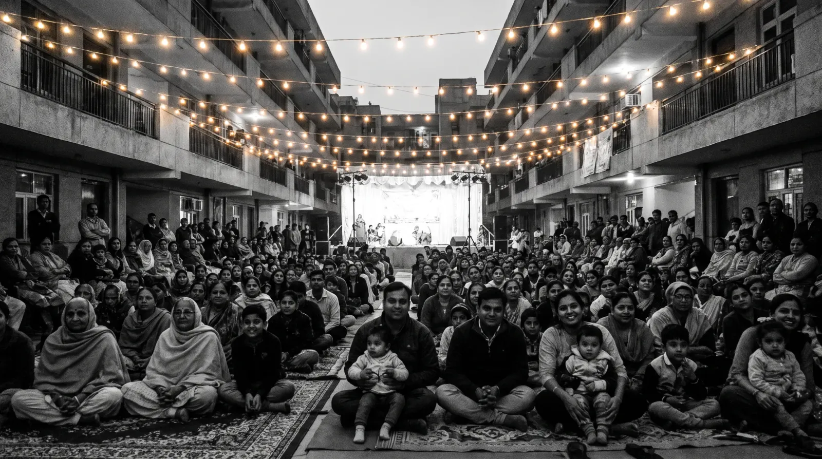 The community gathered